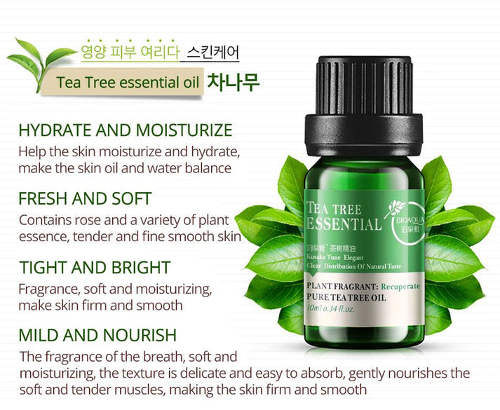 BIOAQUA Pure Tea Tree Essential Oil Acne Treatment Blackhead Remover