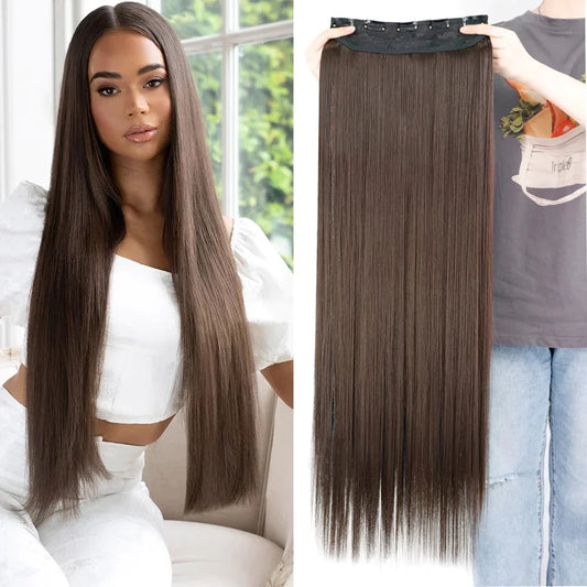 Straight Hairstyles Synthetic 5 Clip In Hair Extension